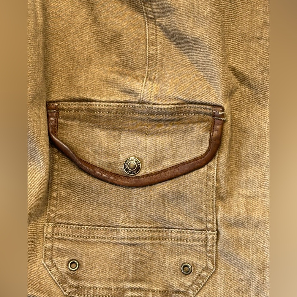 VINTAGE FAB - Ralph Lauren Tan Utility Jacket with Brown Trim - Picture 2 of 14